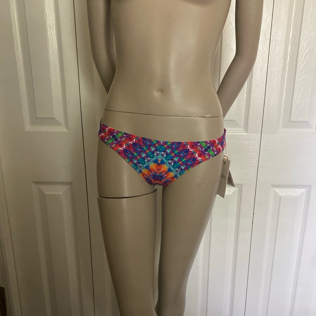 Kikirio Womens Multi Color Bikini Bathing Suit Bikini Bottom Size Medium